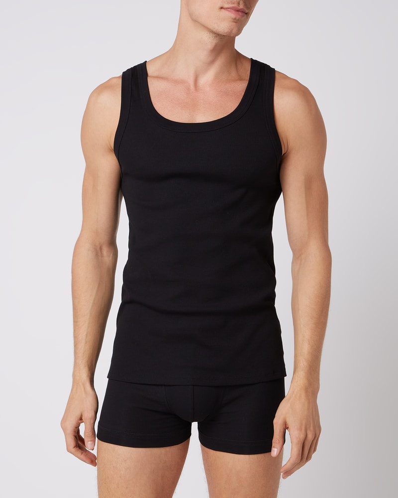 Tanktop mit Stretch-Anteil in schwarz