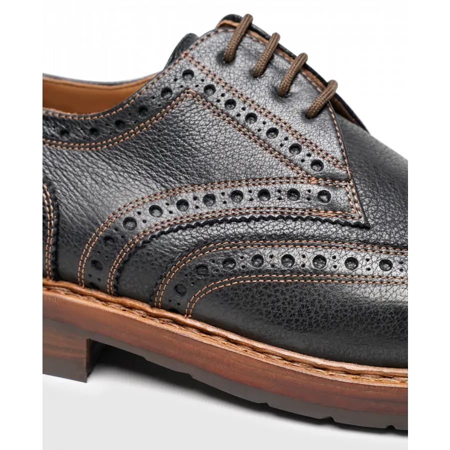 Heinrich Dinkelacker - Businessschuhe Derby RIO FULL-BROUE W Wasserbüffel / Soft calf - schwarz