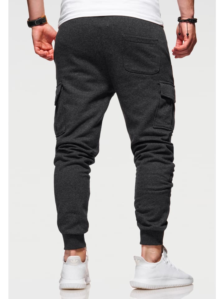 SOULSTAR Jogginghose - MPKANSAS Lange Sporthose Trainingshose mit Cargotaschen in Dunkelgrau günstig kaufen