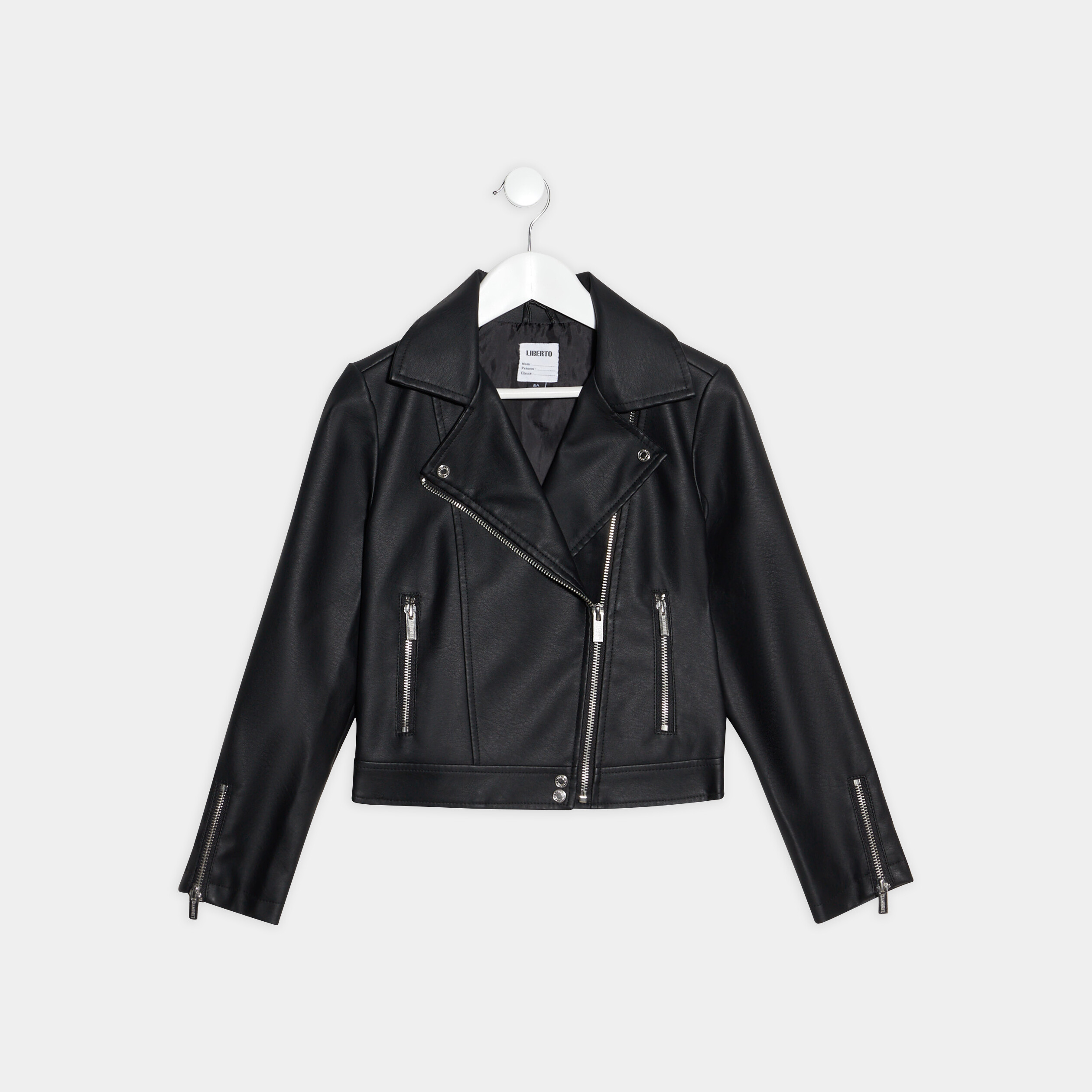 Veste biker simili cuir noir fille | La Halle