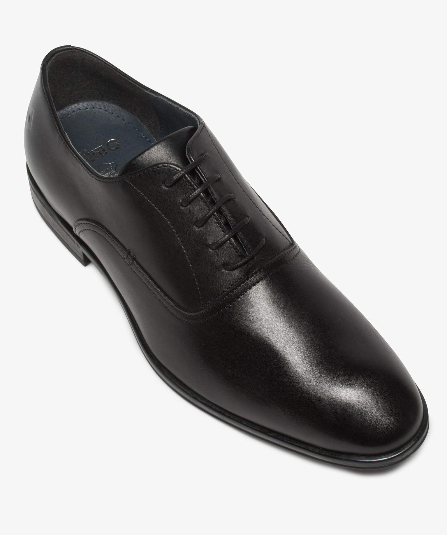Richelieux homme unis dessus cuir lisse - Tanéo noir | GEMO