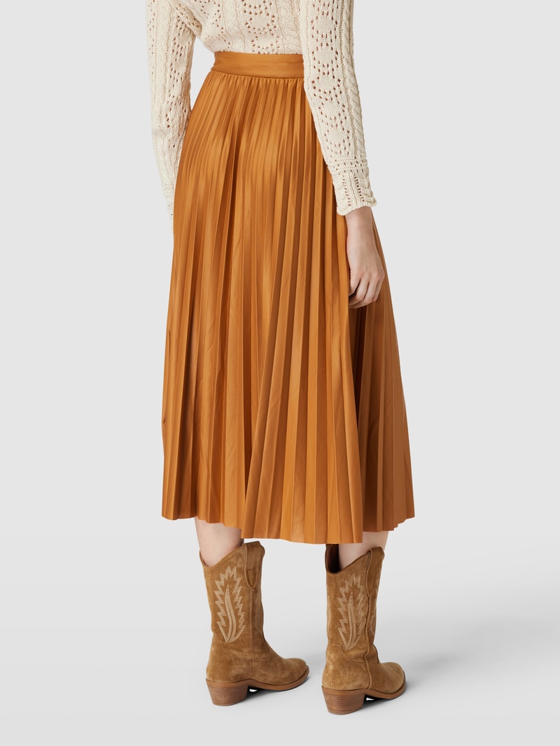 Rock mit Plisseefalten Modell 'ANINA' in camel