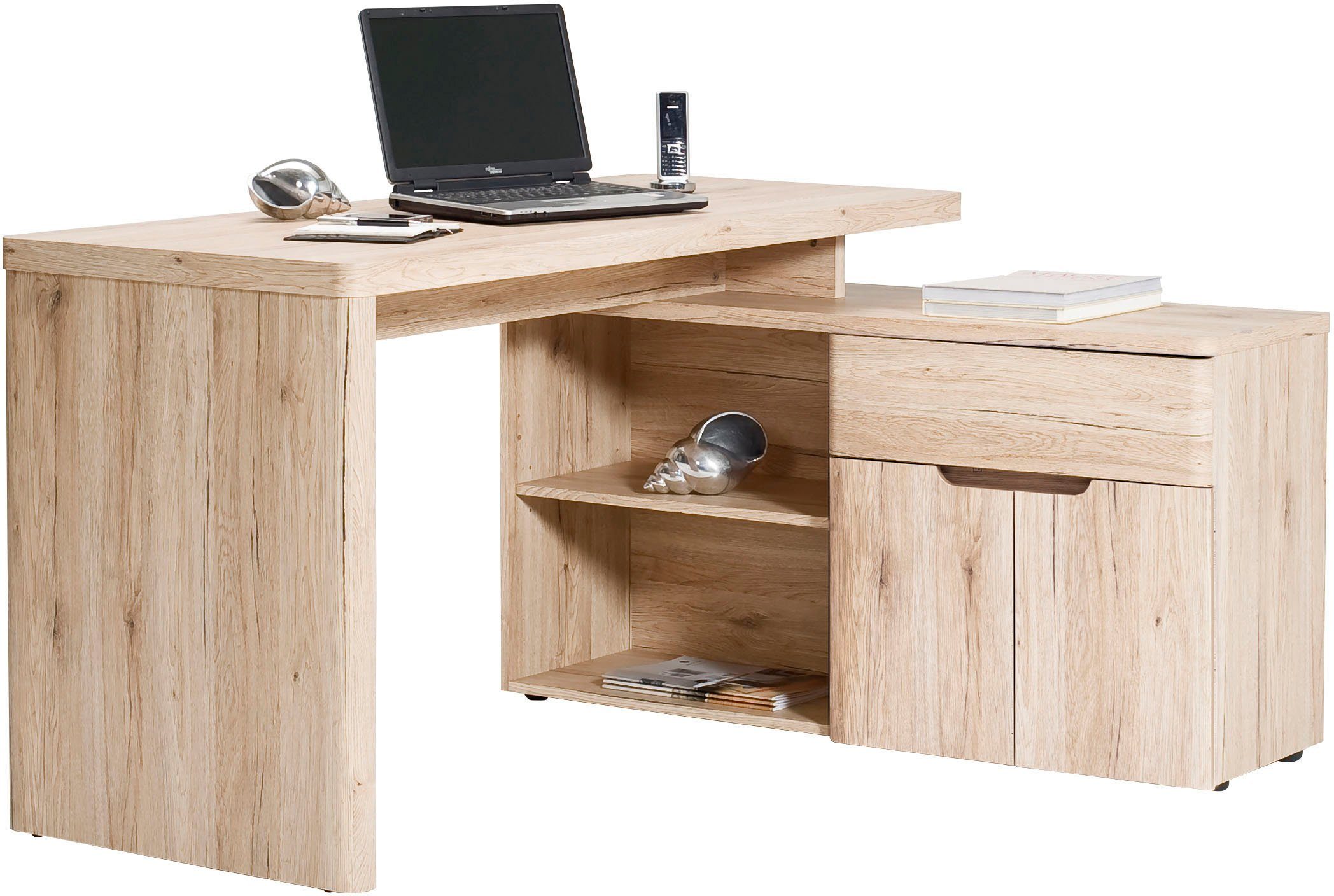 Jahnke Eckschreibtisch CU-LIBRE 150 E (1-St), wechselseitig montierbar