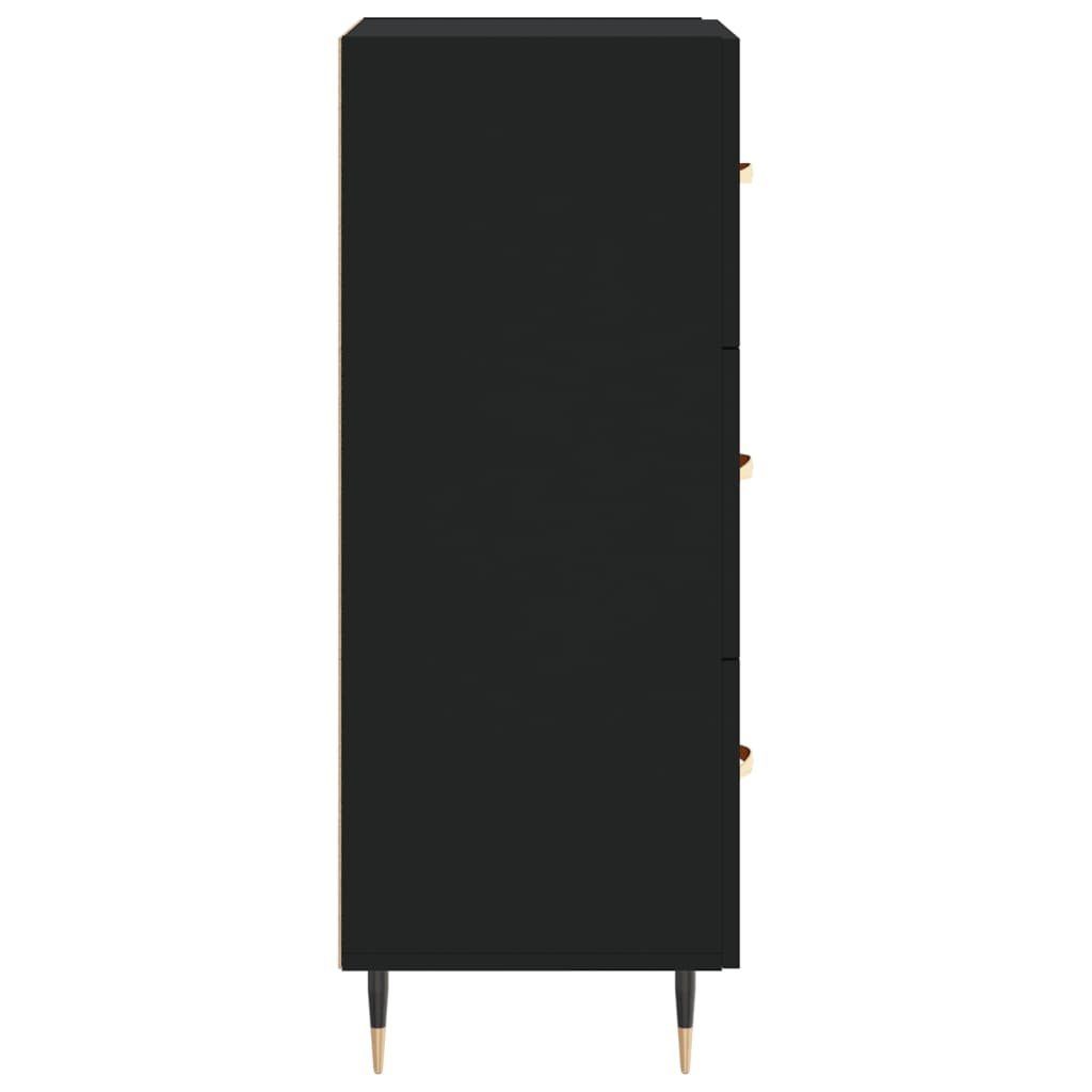 vidaXL Sideboard Sideboard Schwarz 34,5x34x90 cm Holzwerkstoff (1 St)