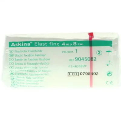 ASKINA Elast Fine Binde 8 cmx4 m cellophaniert  1 St  Binden