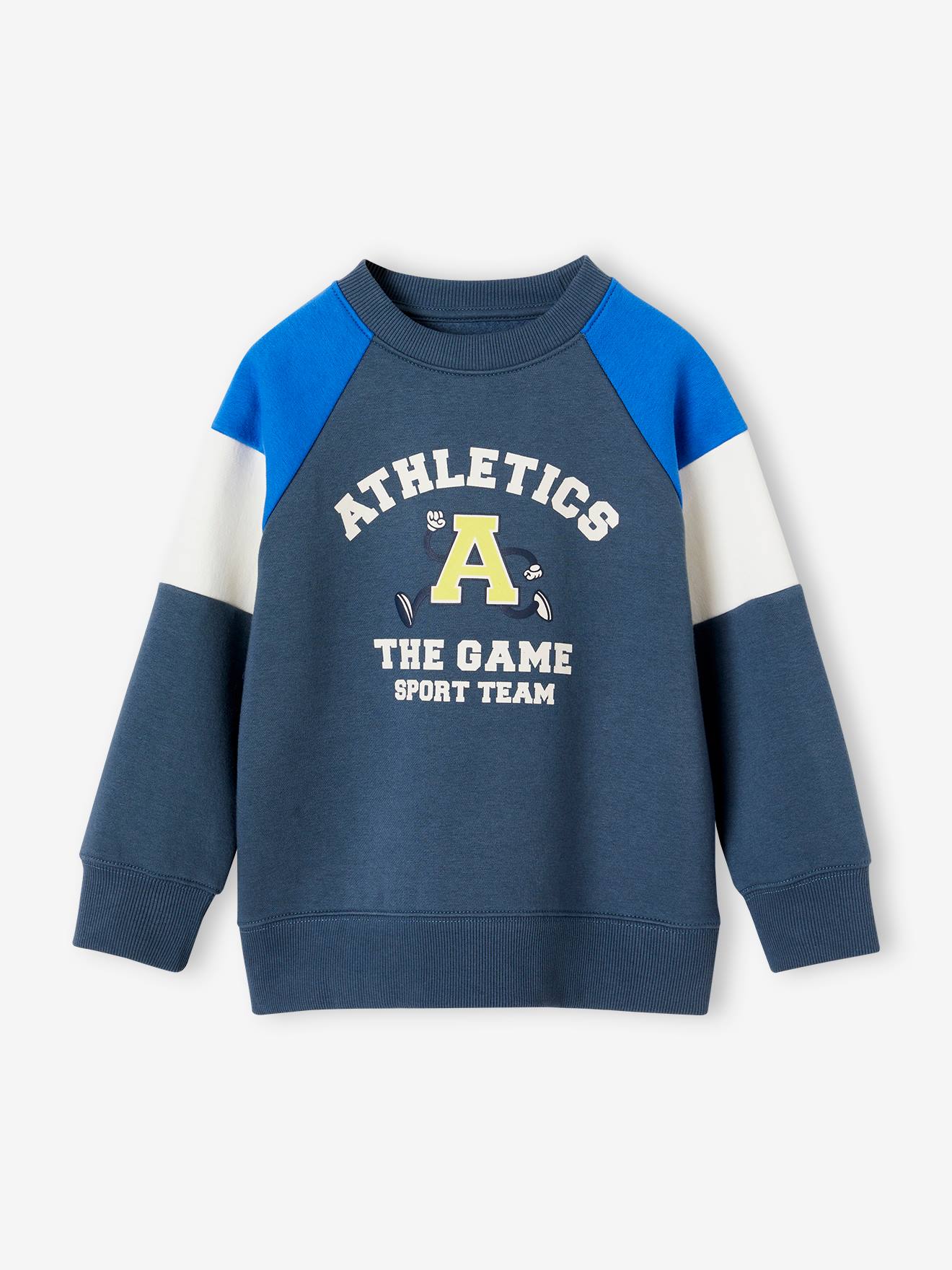 Vertbaudet Jungen Sport-Sweatshirt, Colorblock-Style Oeko-Tex - marine