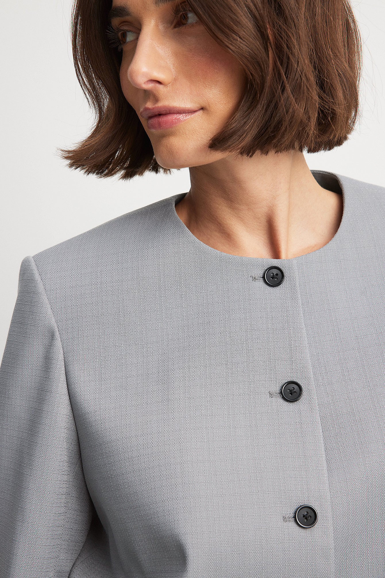 Oversize-Blazer mit Rundhalsausschnitt