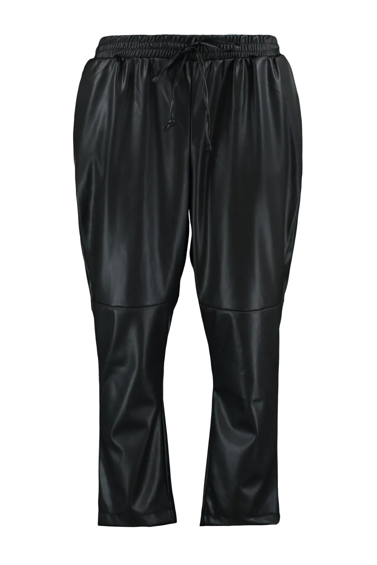 Trendyol Curve  Zigarettenhose aus Kunstleder mit elastischem Bund TBBAW23AR00055