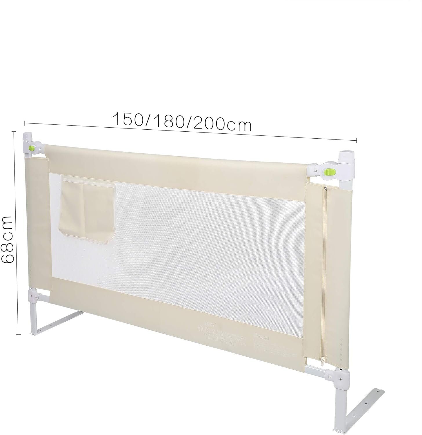 Bettumrandung Klappbares Bettgitter Rausfallschutz UE Stock, Sicherheitsschutz Gitter Weiß 200x68cm *** BESTER PREIS ***