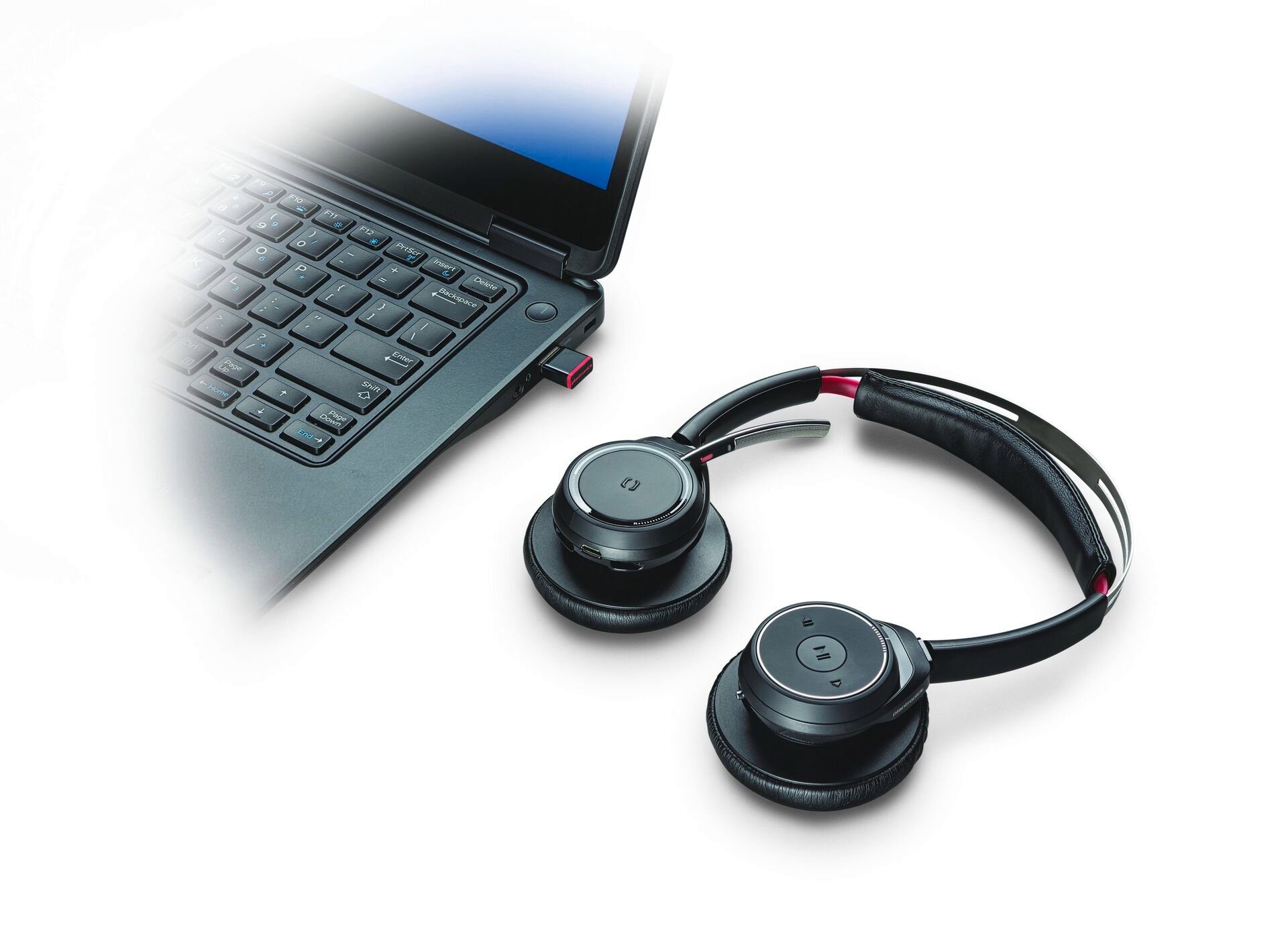 Plantronics Bluetooth Headset Voyager Focus UC-Variante mit Ladestation Wireless-Headset (Active Noise Cancelling (ANC), Stummschaltung, A2DP Bluetooth)