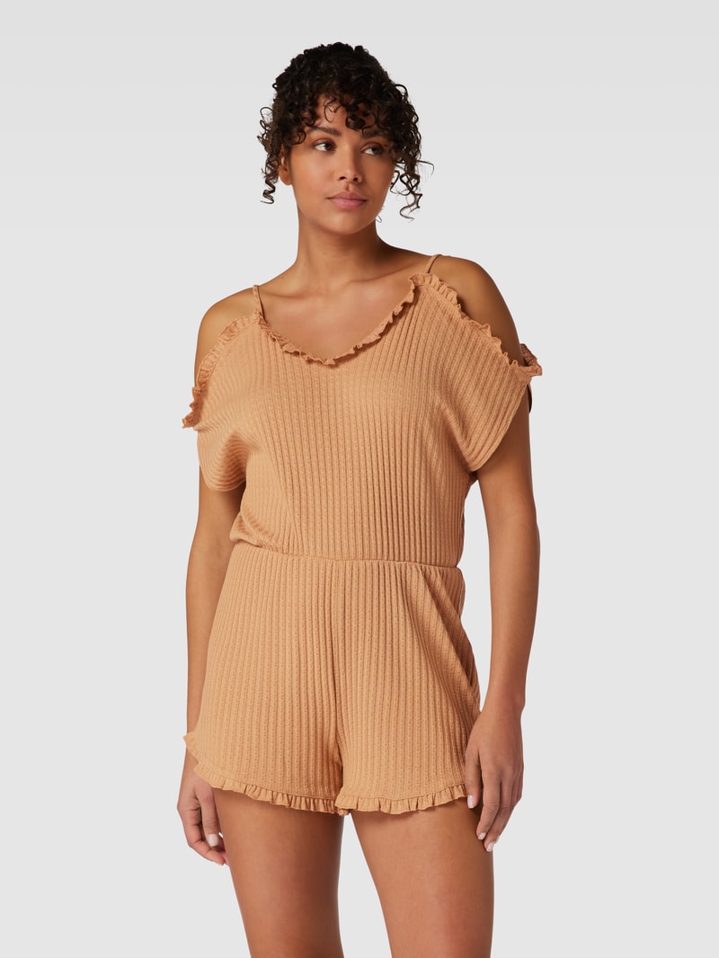 Playsuit mit Strukturmuster Modell 'BREEZE' in camel