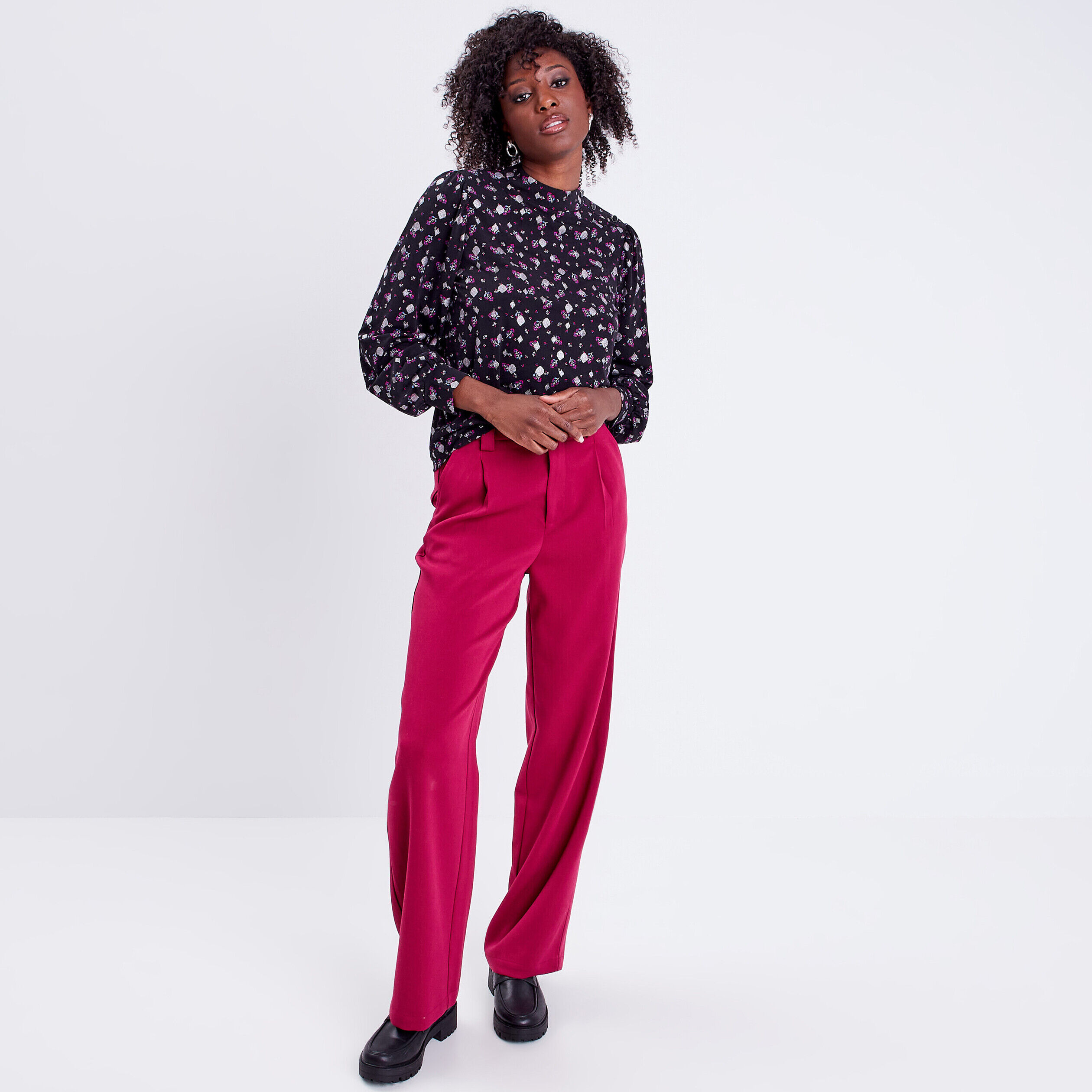 Blouse manches longues noir femme | Cache Cache