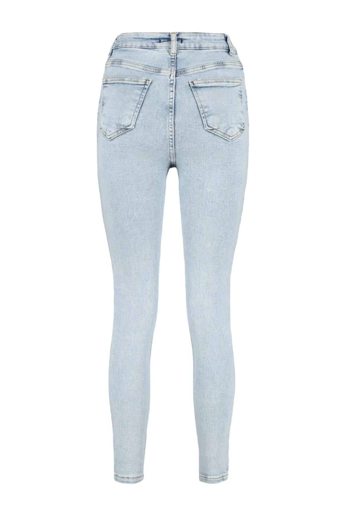 Trendyol Collection  Hellblaue Skinny Jeans mit hoher Taille TWOSS23JE00072