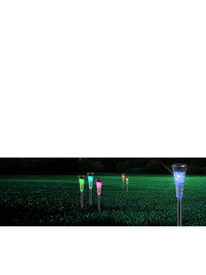 Globo lighting 5er-Set: LED-Solar-Gartenstecker mit Farbwechsel - (H)27 cm günstig kaufen onesize