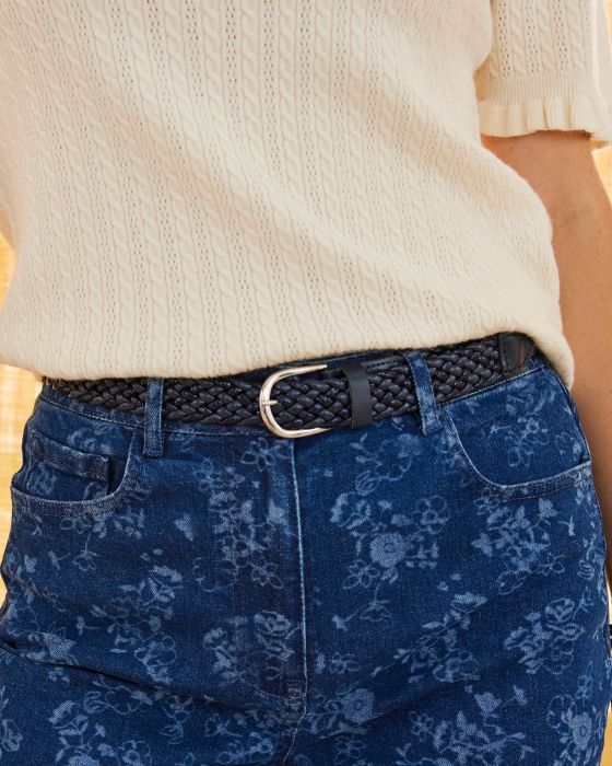 Ceinture tressée bicolore