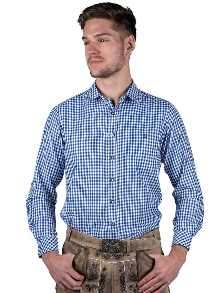 Edelnice Edelnice Trachtenhemd kariert in blau, weiß günstig kaufen