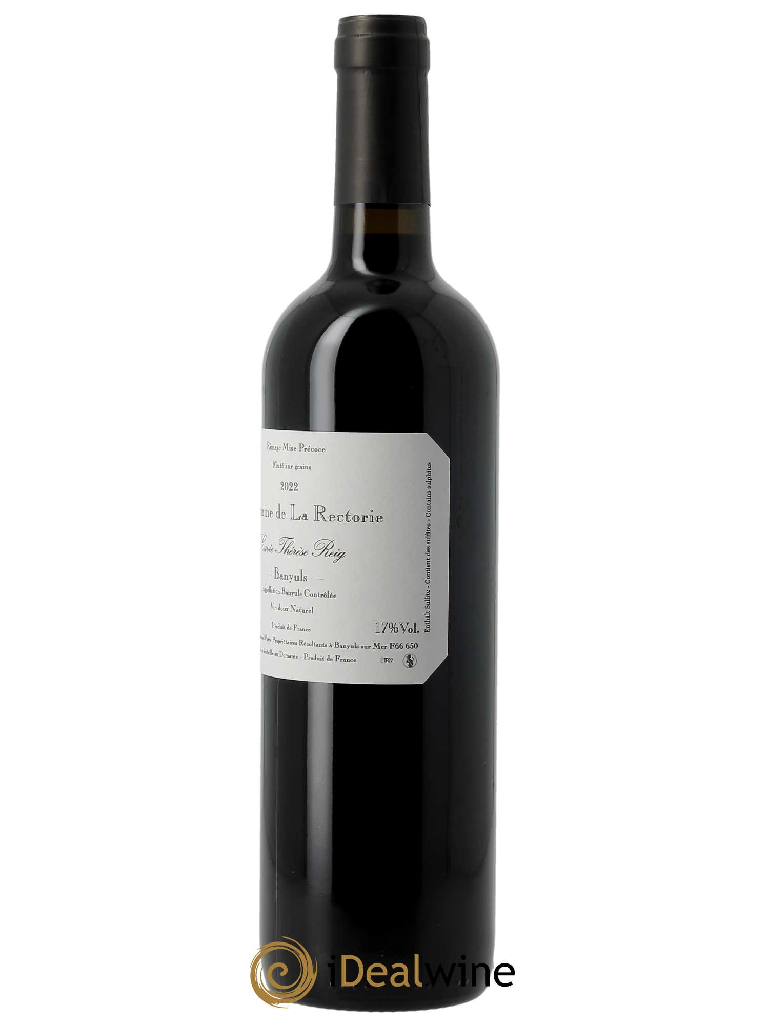 Banyuls La Rectorie (Domaine de) Thérèse Reig Thierry et Jean Emmanuel Parcé  2022 - Lot de 1 Bouteille