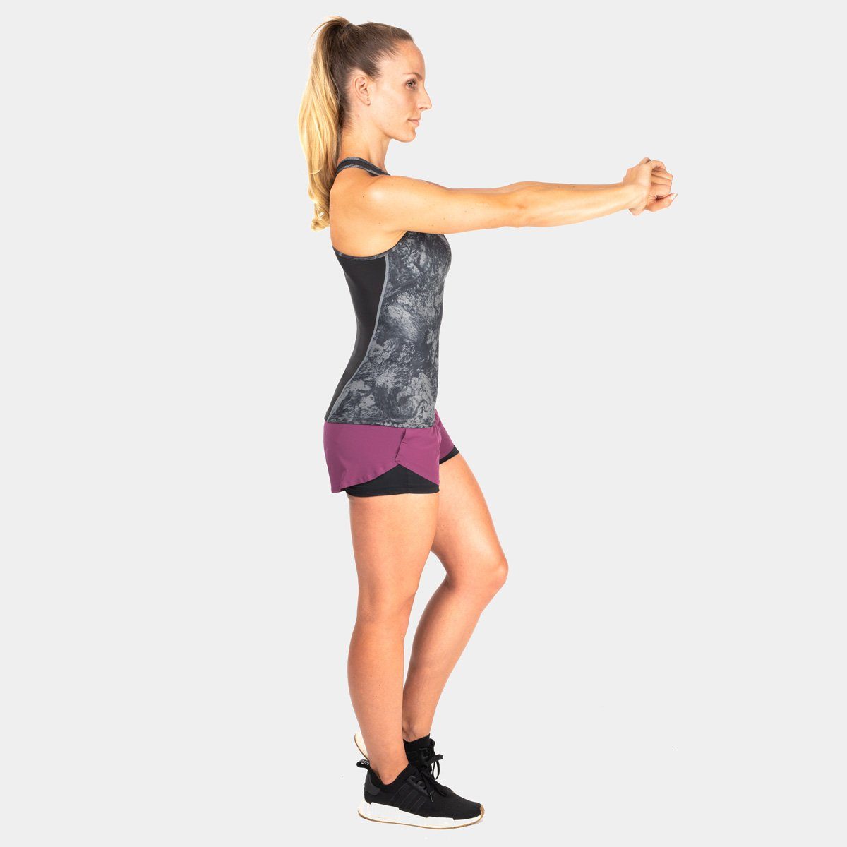 GYM AESTHETICS Sporttop Sport Top mit integriertem BH Performance Kreuzträger, Atmungsaktiv