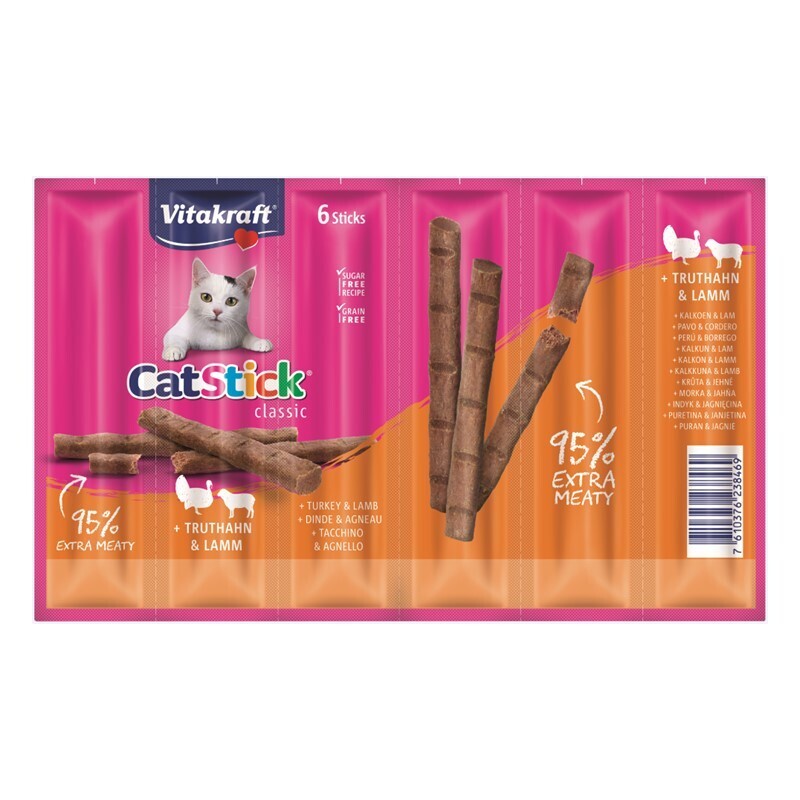 Vitakraft Snacks Vitakraft Cat-Stick 10x6 Stück Truthahn & Lamm