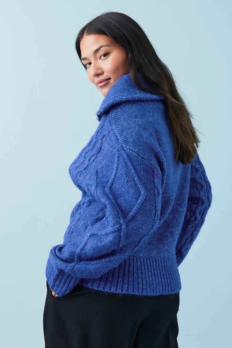 Knitted zip sweater