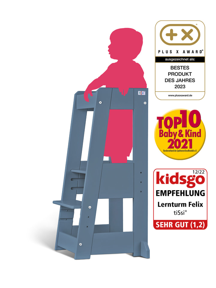 tiSsi tiSsi® Entdeckerturm / Lernturm FELIX mitwachsend taubenblau   günstig kaufen onesize