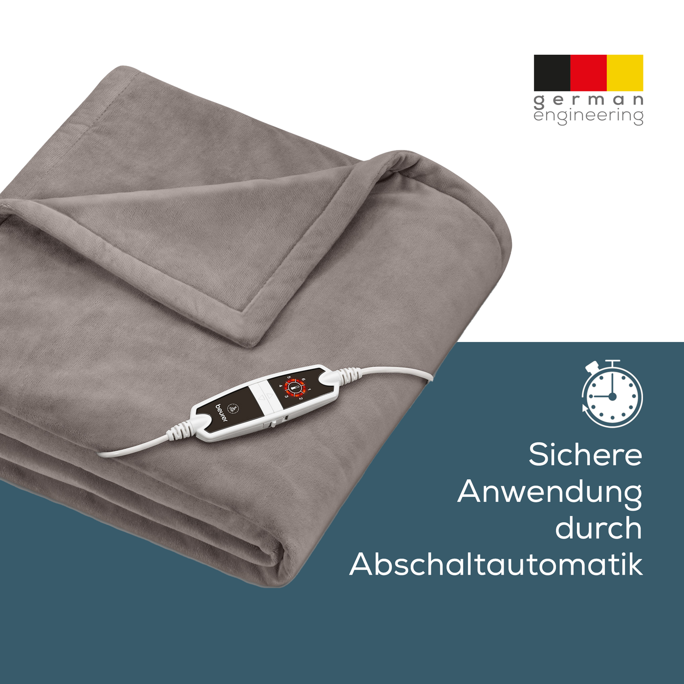 Wärmezudecke Beurer HD 150 XXL Cosy Taupe-Heizdecke mit weichem & fusselfreiem Obermaterial im XXL-Format