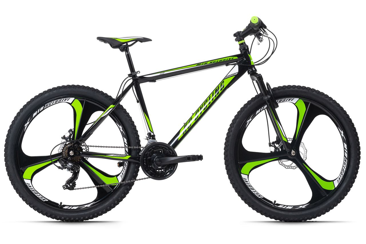 KS Cycling Mountainbike Hardtail 26'' Sharp Schwarz-Grün RH 46 cm