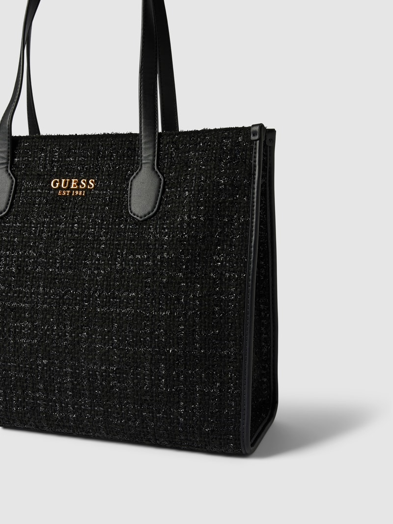 Tote Bag in Bouclé-Optik Modell 'SILVANA' in schwarz
