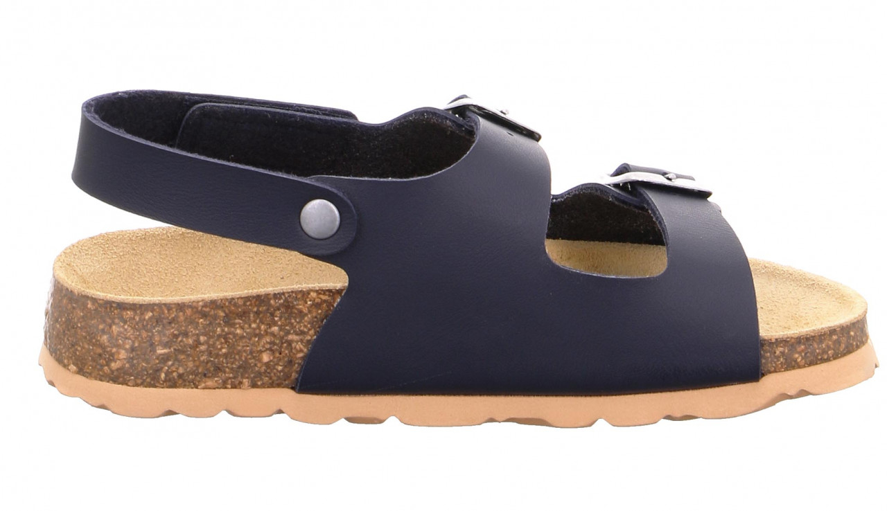 FUSSBETTPANTOFFEL - Blau Sandale mit Schnalle