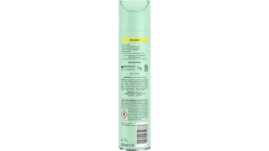 TAFT Haarspray Volumen trockenes Haar 250 ml Haltegrad 3 - mittlerer Halt 250 ml