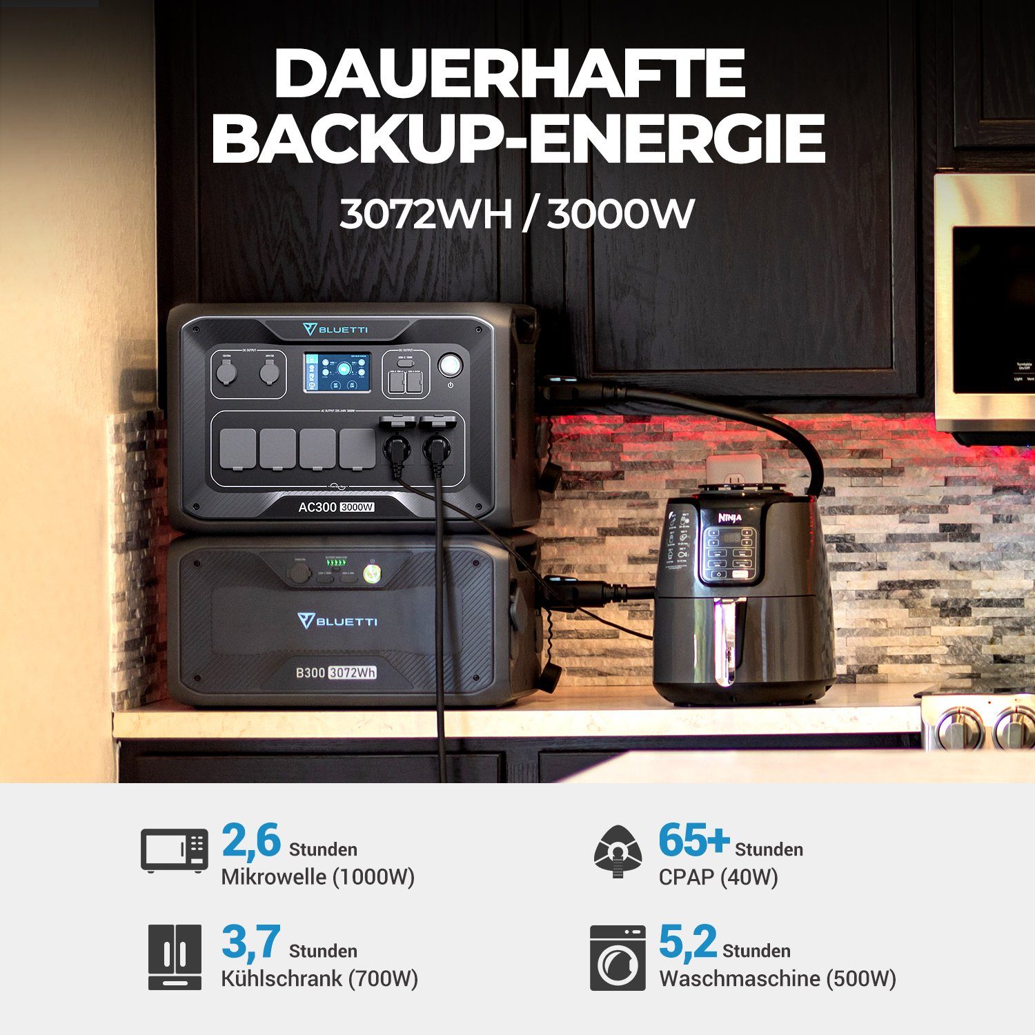 BLUETTI Stromerzeuger AC300+B300 mit 3*PV350 Solarpanels, (1-tlg)