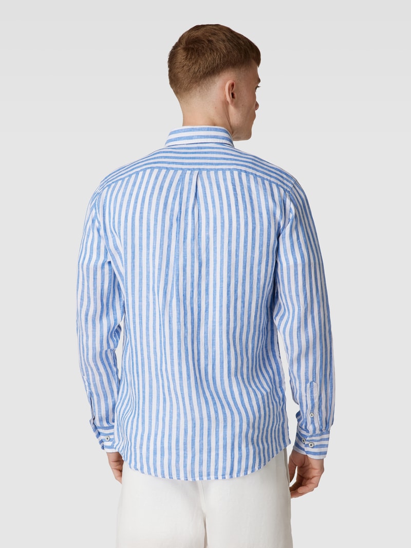 Freizeithemd mit Streifenmuster in royalblau