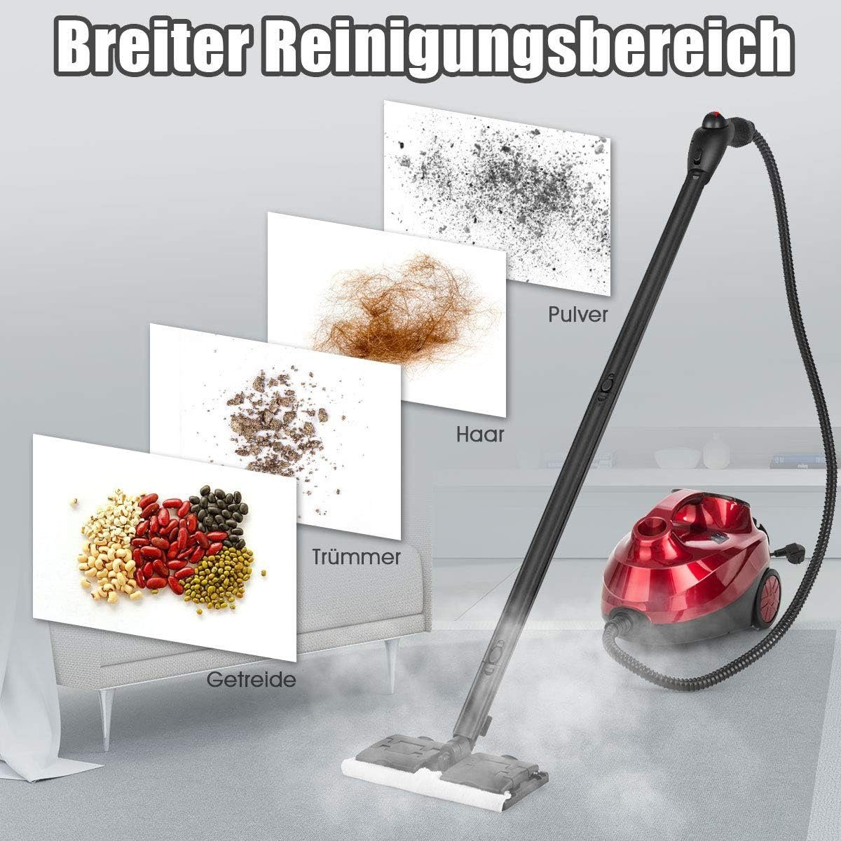 KOMFOTTEU Dampfreiniger Mehrzweck, ohne chemische Reinigungsmittel