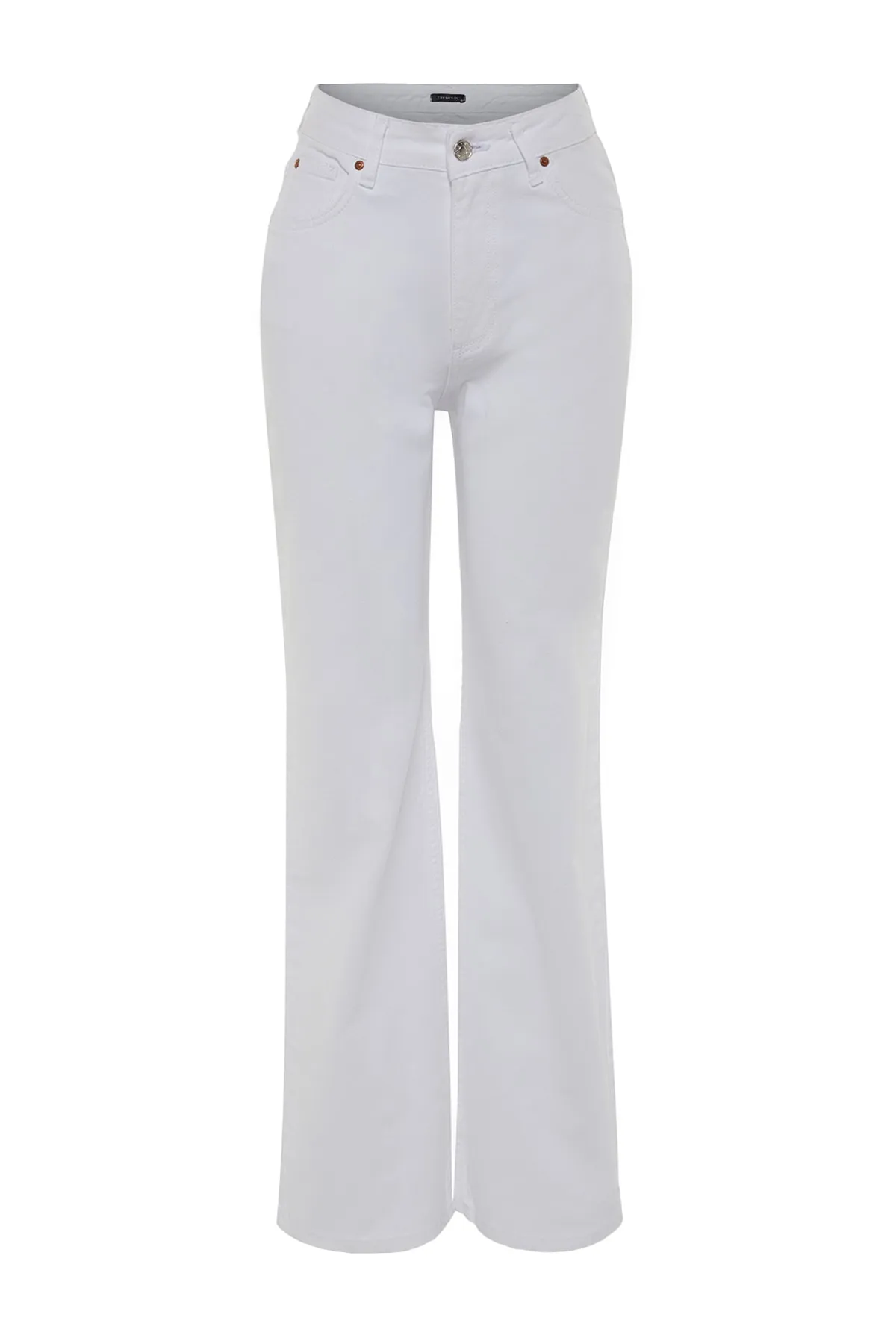 Trendyol Collection  Weiße Jeans mit hoher Taille und weitem Bein TWOSS23JE00233