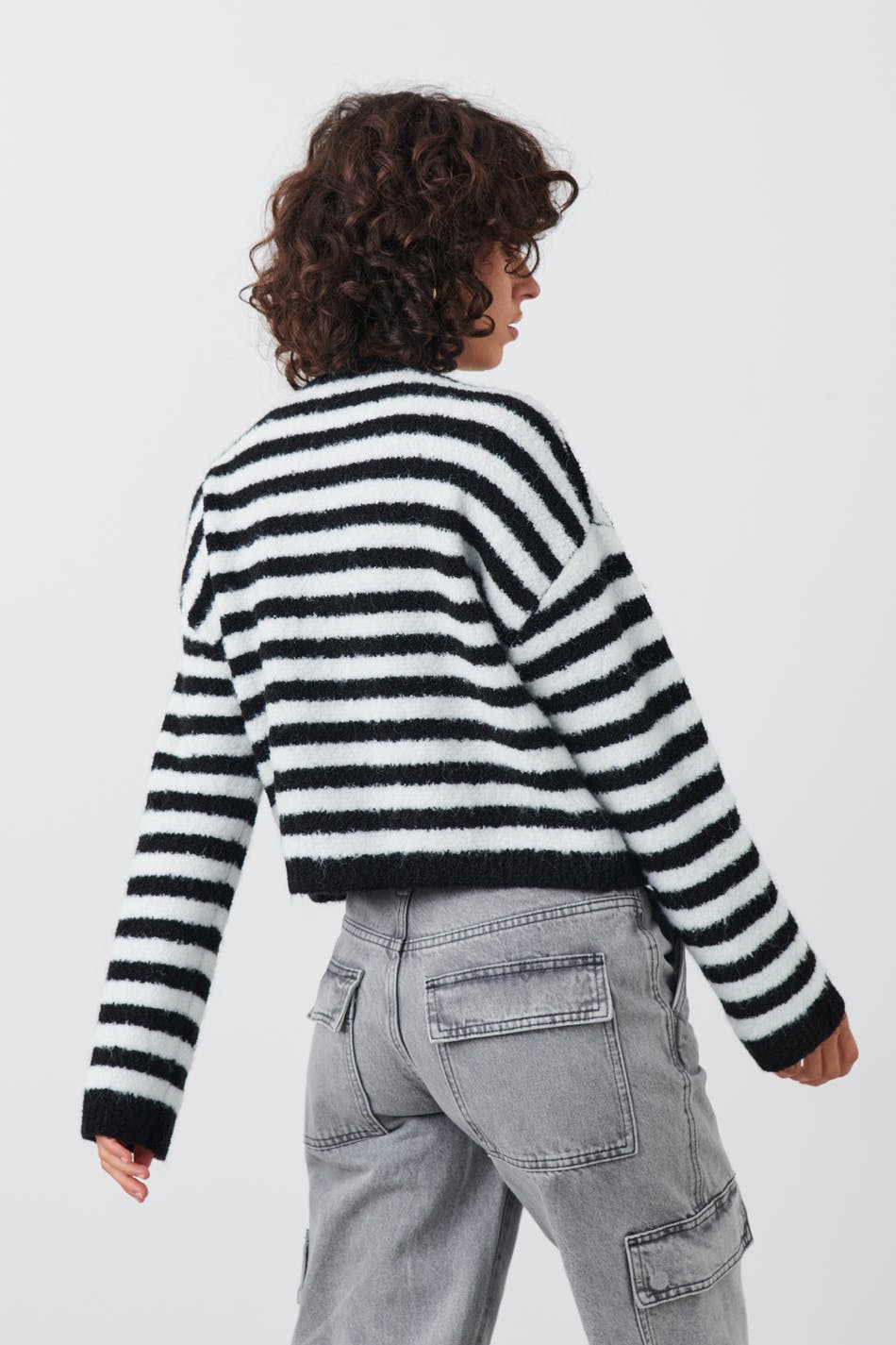 Stripe knitted cardigan