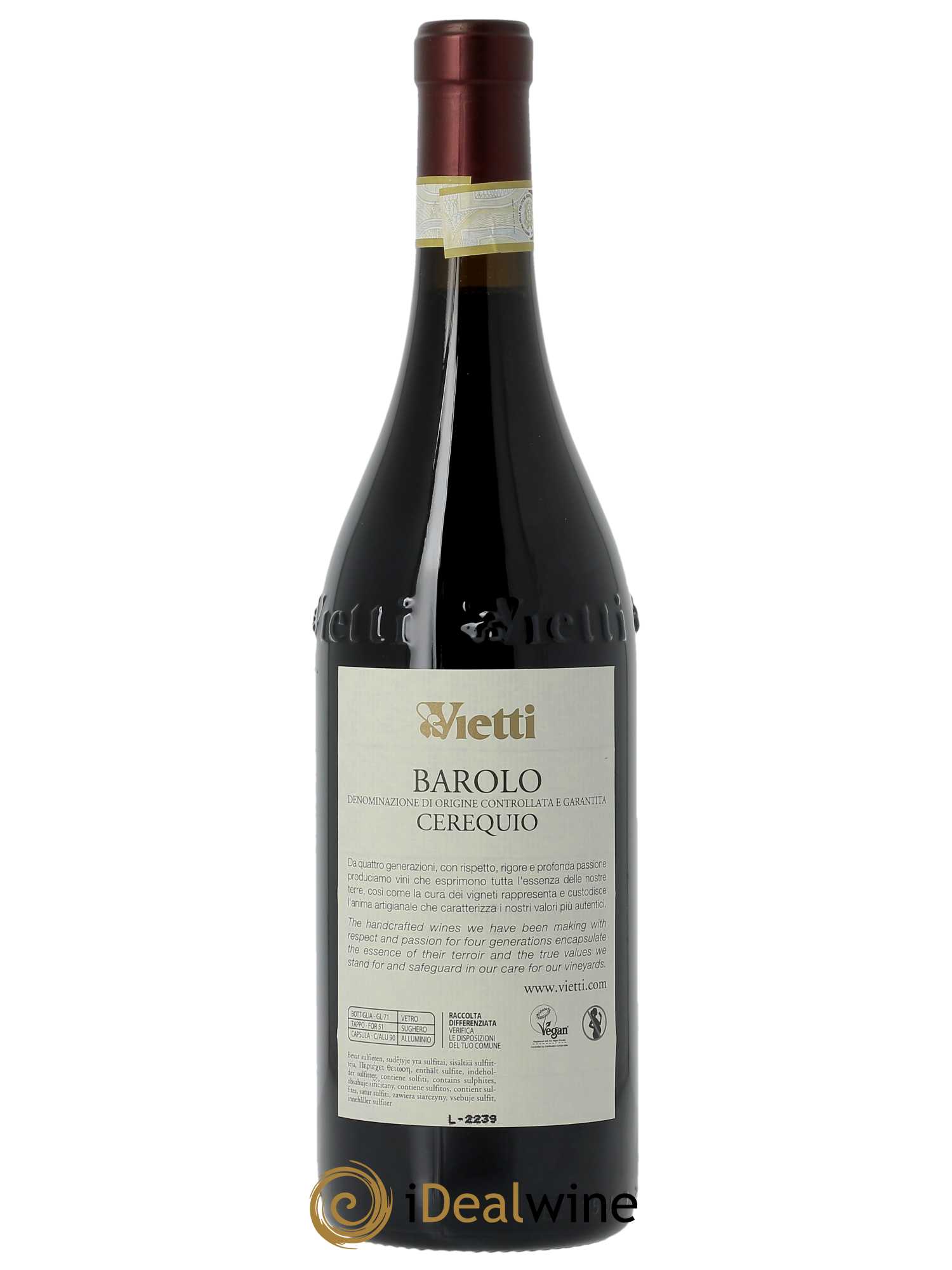 Barolo DOCG DOCG Cerequio Vietti  2019 - Lot de 1 Bouteille