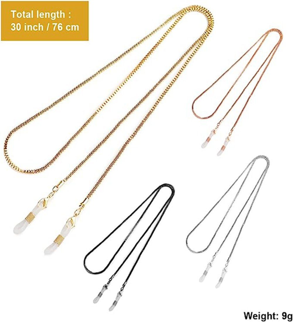 Ronner UG Brillenkette 4 Stück Brillenkette Sonnenbrillen kette Mit Kette Glasses Chain