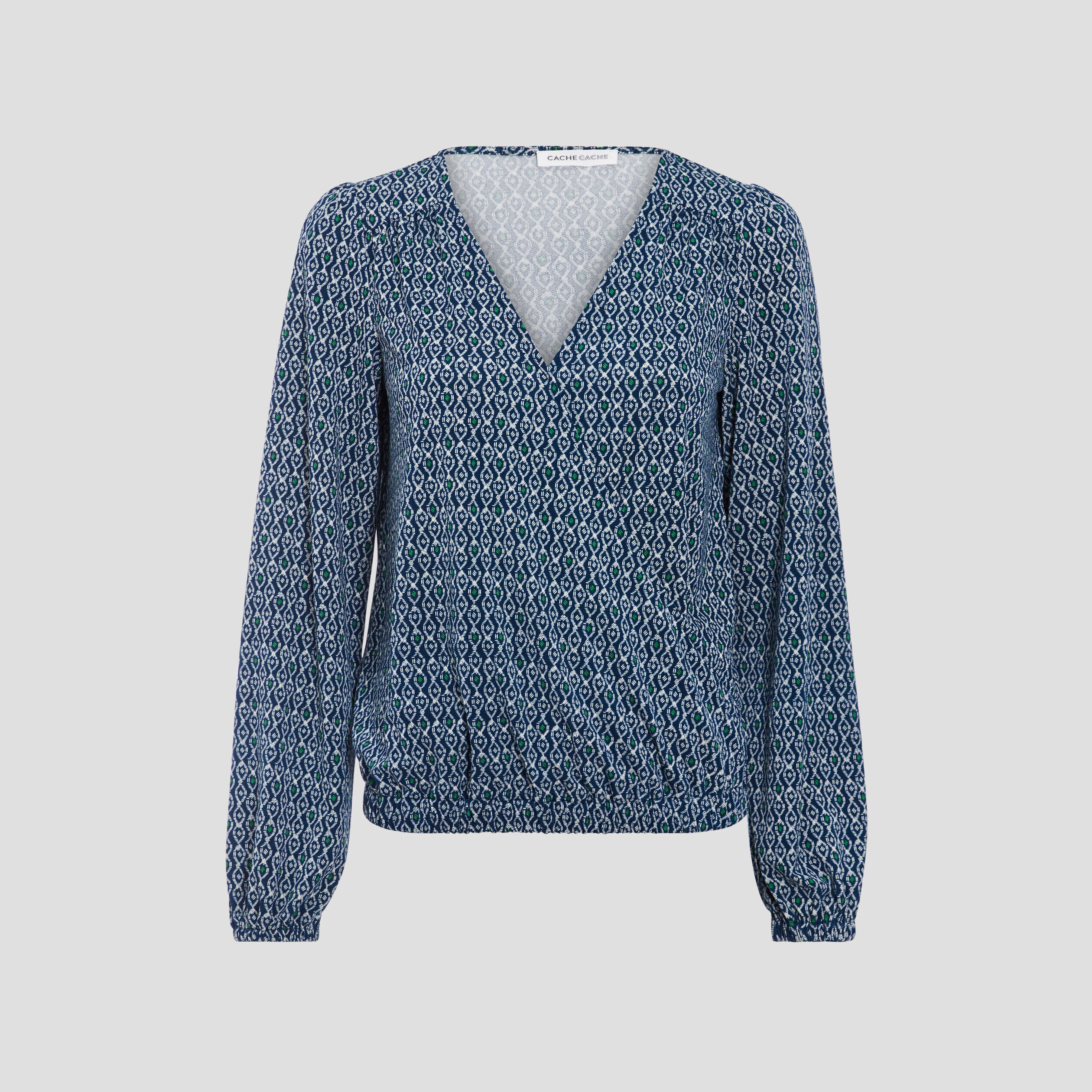 Blouse manches longues bleu foncé femme | Cache Cache