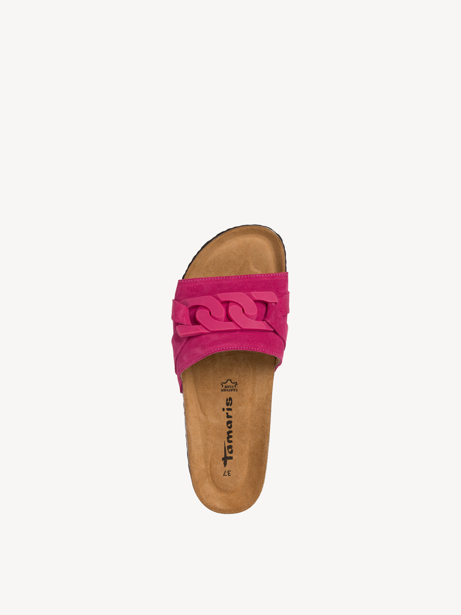 Mule en cuir - rose fuchsia