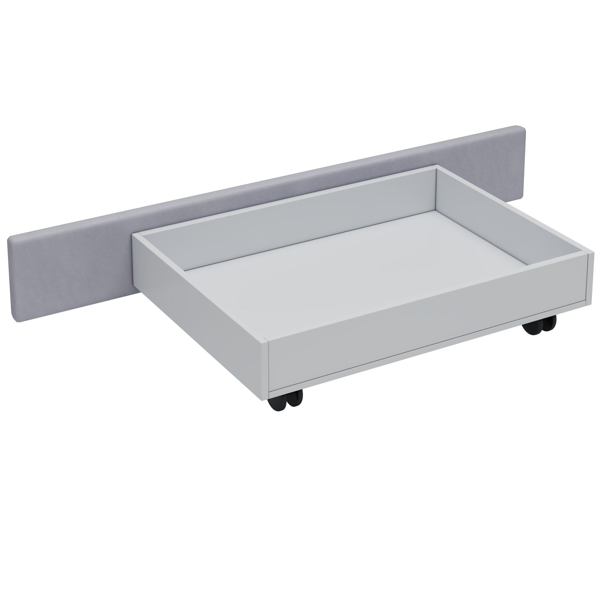 WISHDOR Polsterbett Doppelbett, Polsterbett mit 4 Schubladen 180 x 200 cm (Hautfreundliches Doppelbett aus Samtstoff für Erwachsene und Jugendliche, Lattenrost und Rückenlehne), ohne Matratze
