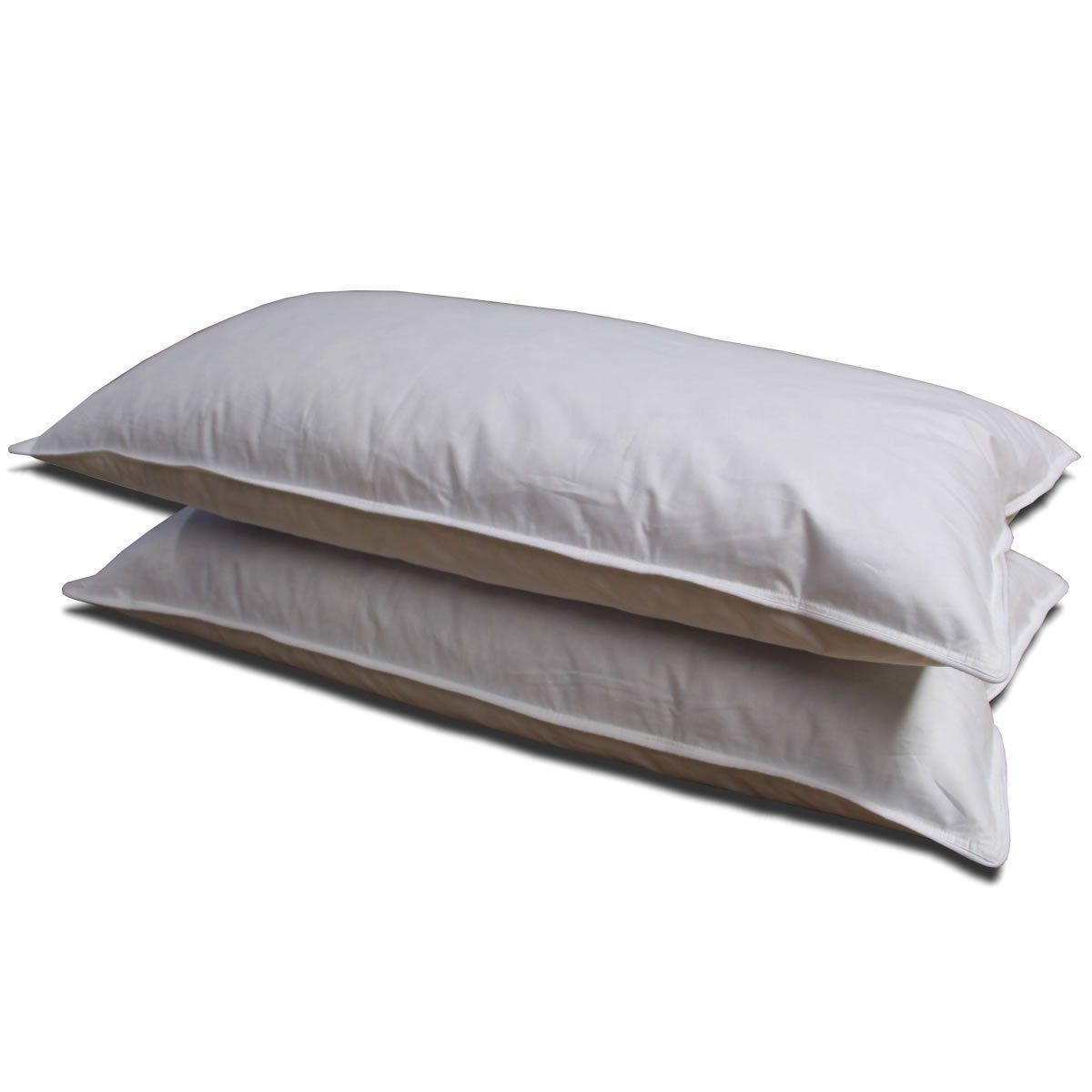 Federkopfkissen Federkissen in vers. Größen und Farben zur Auswahl, Meivita, Füllung: 100% neue weiße Gänsefedern Klasse 1, Bezug: 100% Baumwolle, Seitenschläfer, Rückenschläfer, Spar-Set, 2-tlg., Kissen Hergestellt in Deutschland