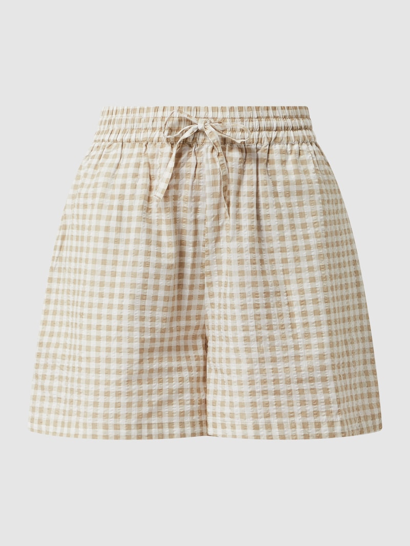 Shorts aus Seersucker Modell 'Ivory' in sand