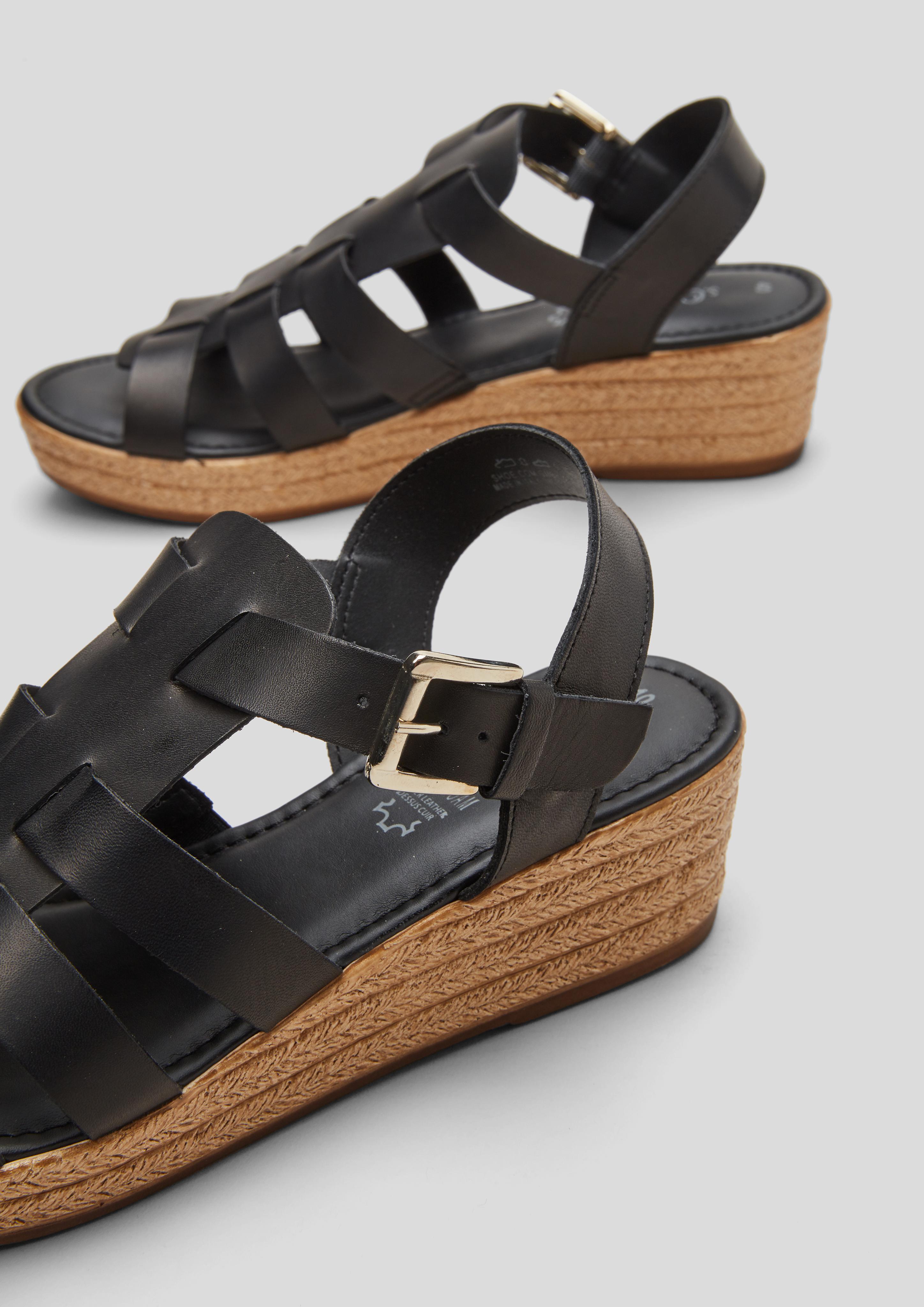 Leder-Sandalen mit Keilabsatz  101.101.103.28201-001