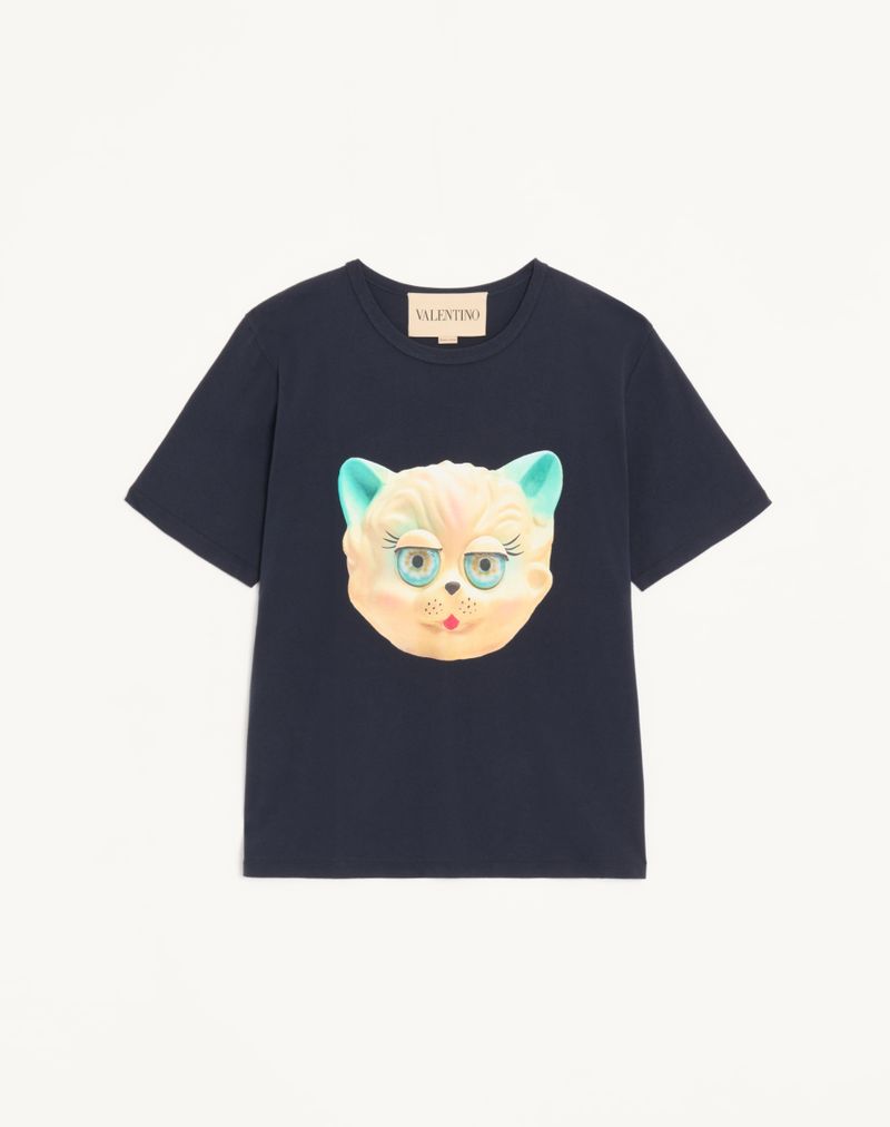 Valentino katoenen T-shirt met Le Chat De La Maison-print