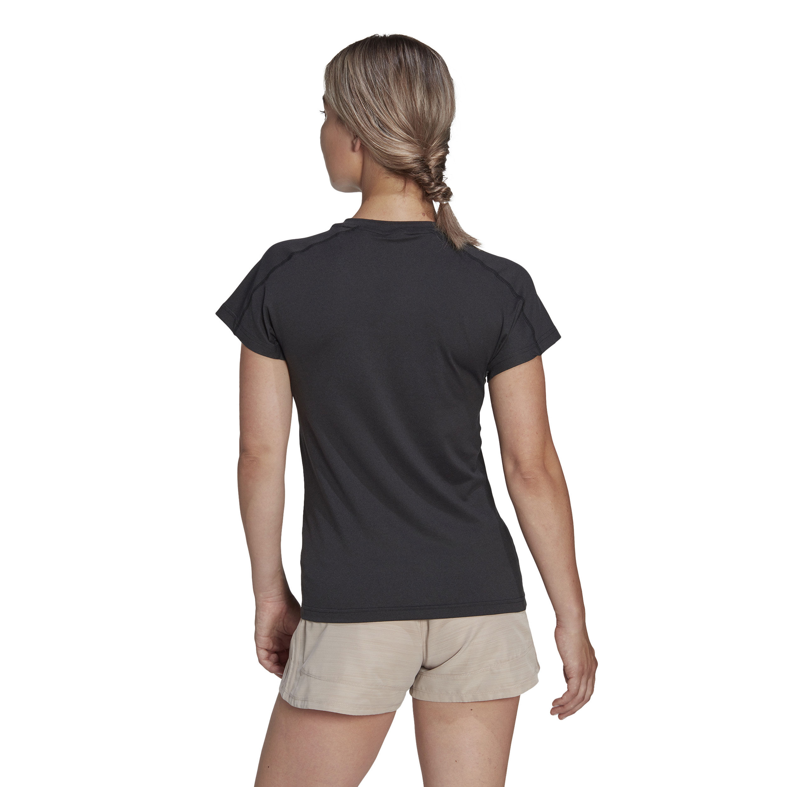 Essentials AEROREADY Train Minimal Branding V-Neck T-Shirt Damen - Schwarz