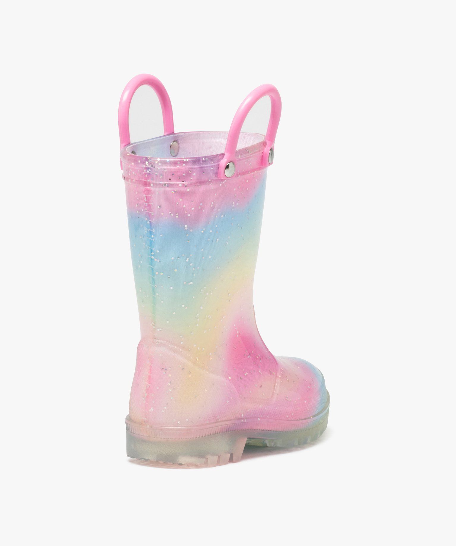 Bottes de pluie bébé fille à paillettes avec anses multicolore | GEMO