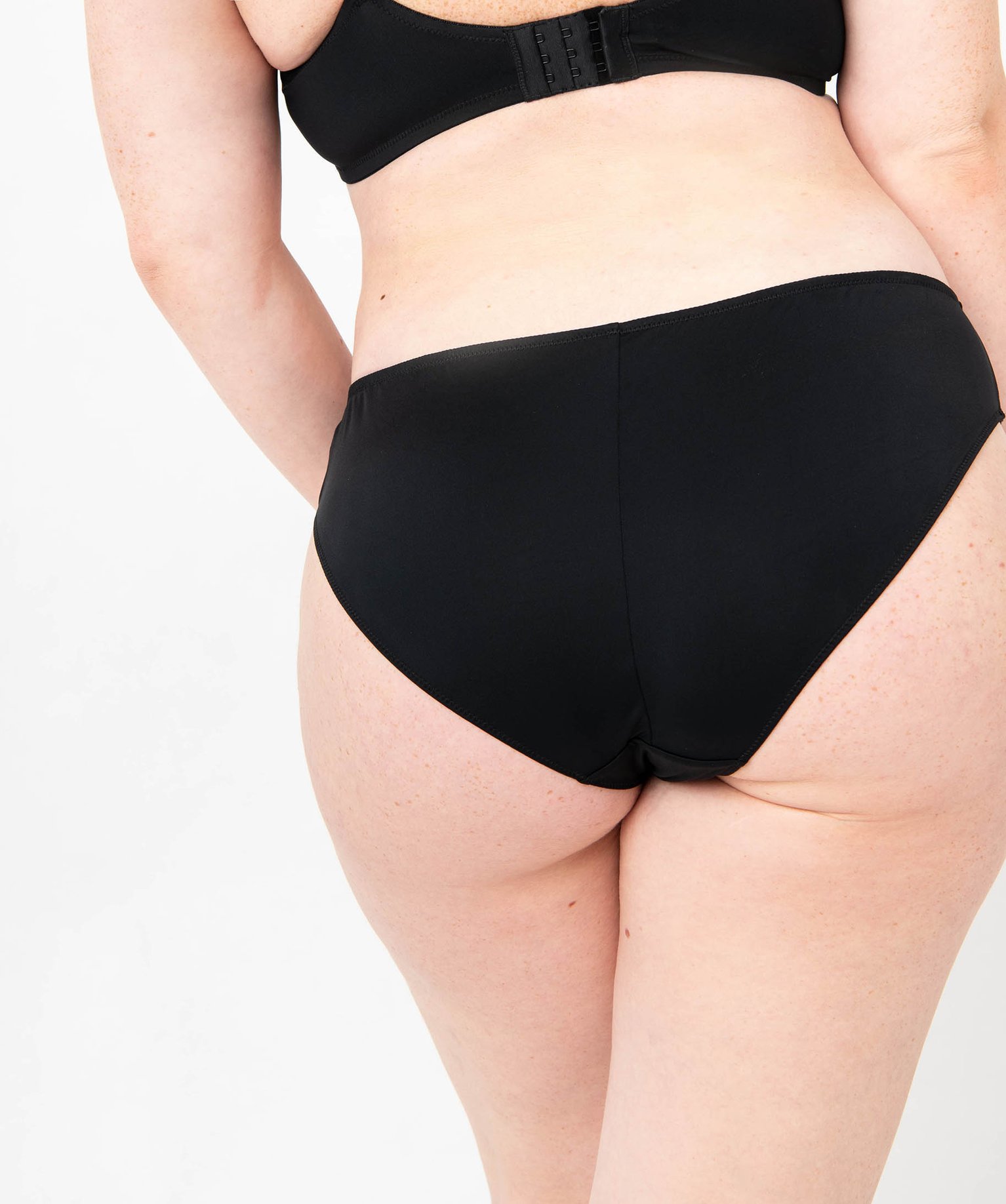 Culotte en microfibre et dentelle femme grande taille noir | GEMO