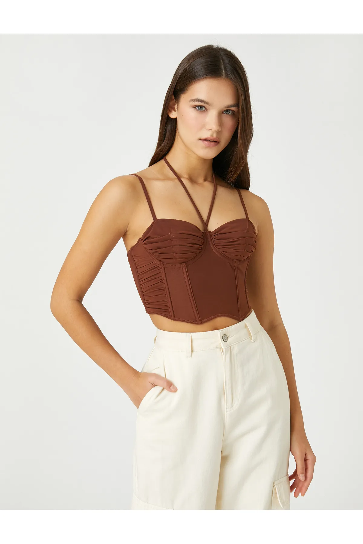 Koton  Bustier mit herzförmigem Ausschnitt und dünnen Trägern