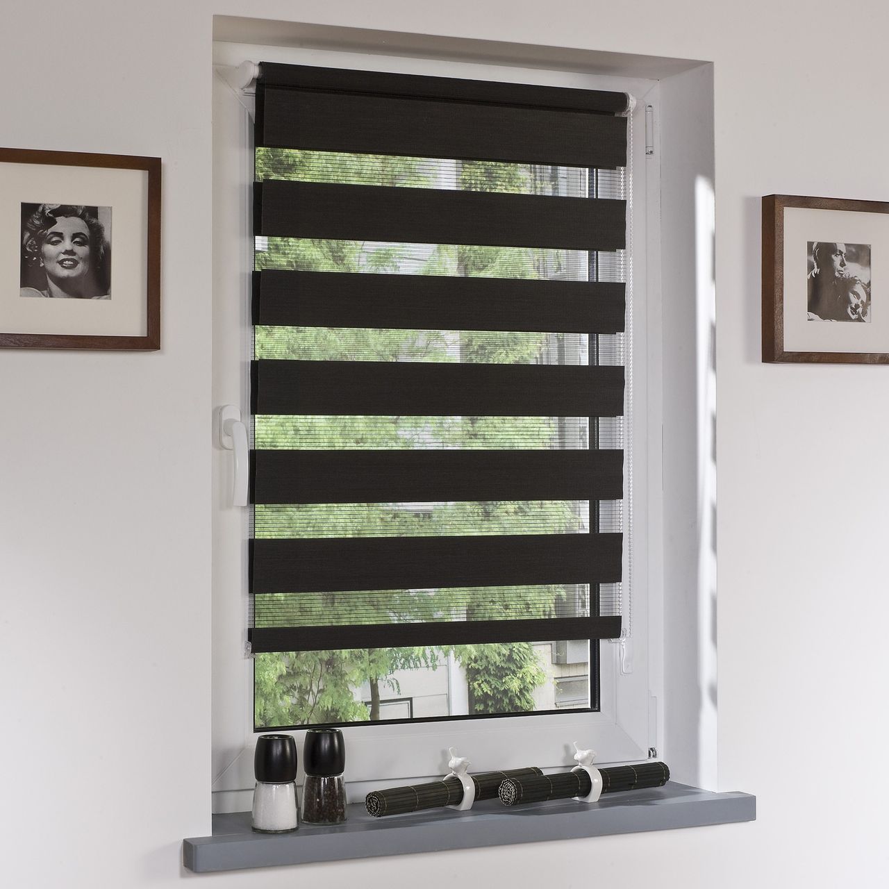 Bella Casa DUO-Rollo Doppelrollo, anthrazit, 160 x 120 cm