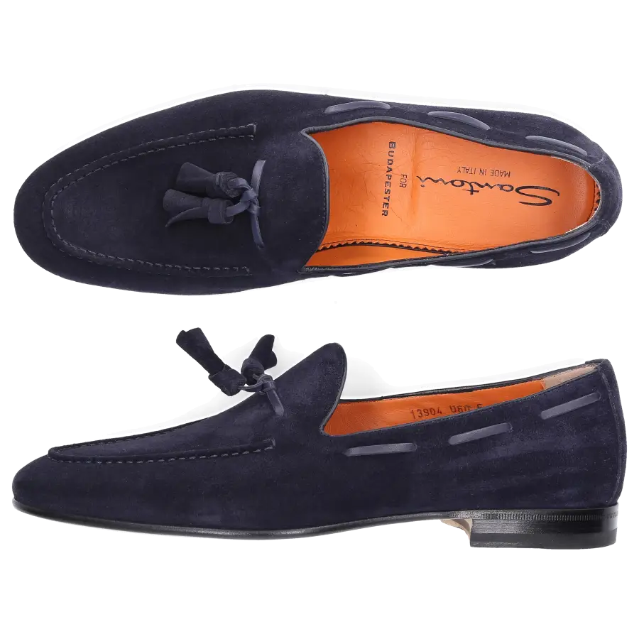Santoni - Loafer 13904 Kalbsleder - blau